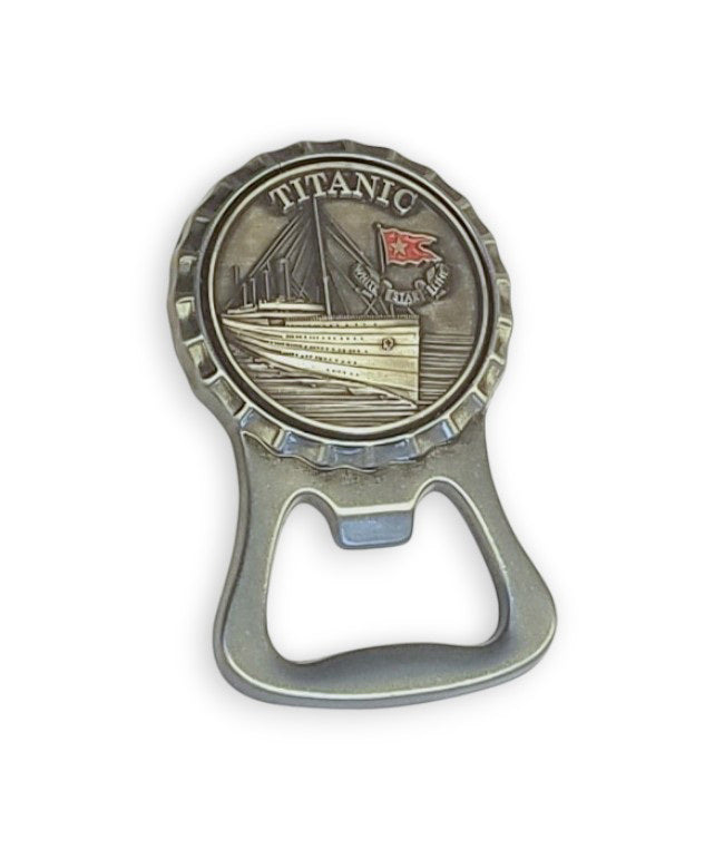 Titanic Pewter Emblem Bottle Opener Magnet