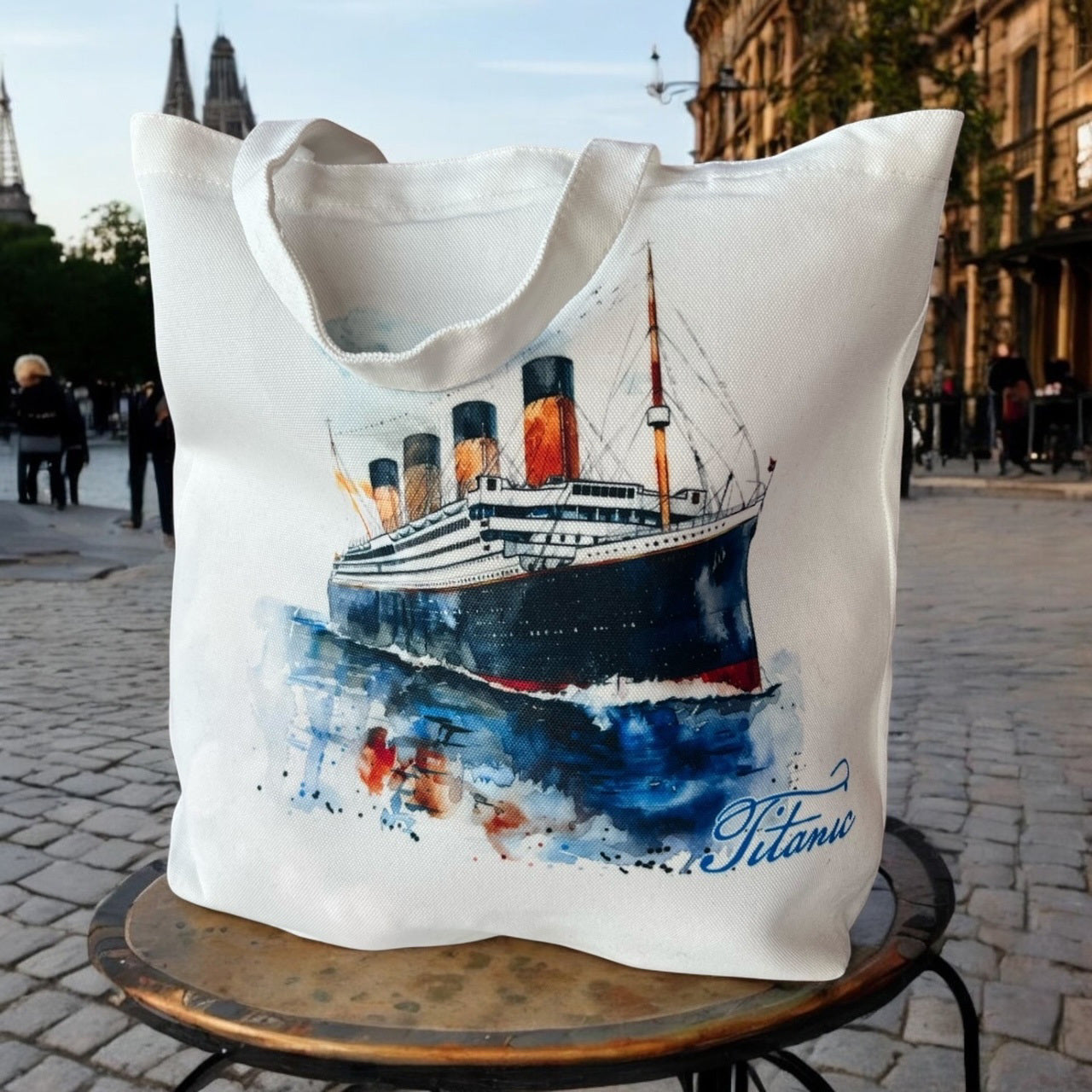 Titanic Watercolor Tote Bag