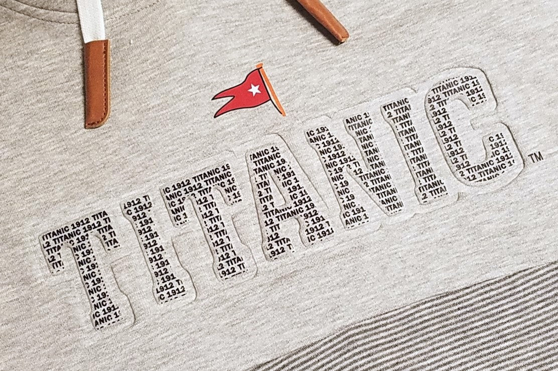 Titanic Embossed Hoodie with Leatherette Accents