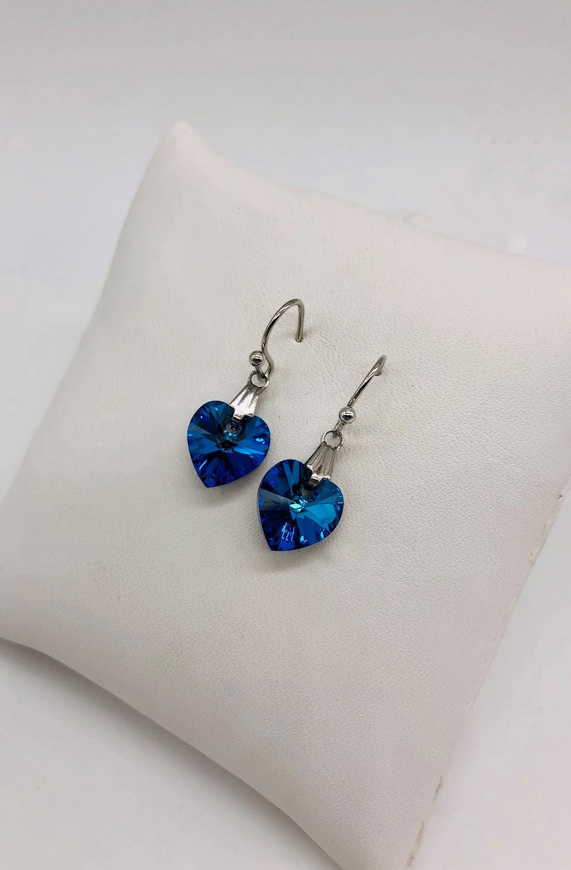 Titanic Bermuda Blue Heart Earrings