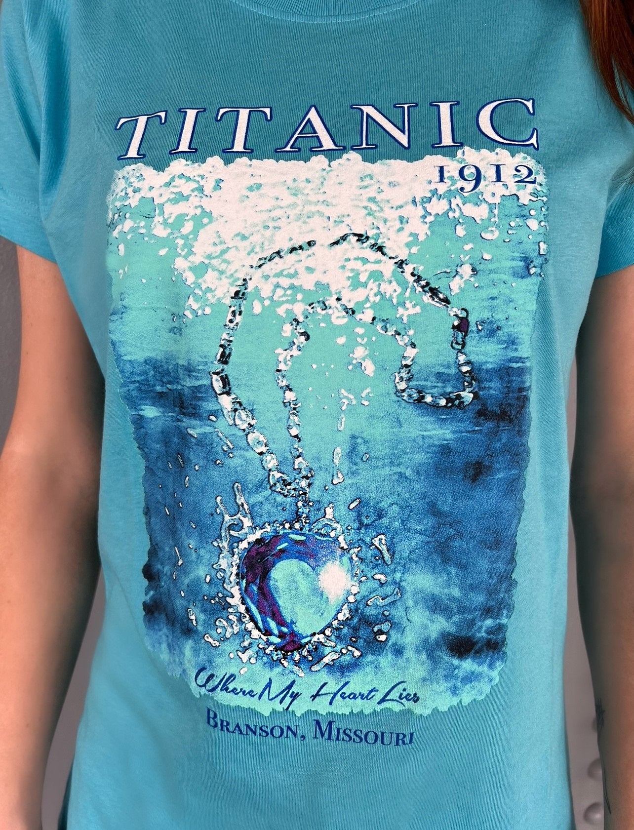 Blue Heart Ladies T-Shirt - Branson MO