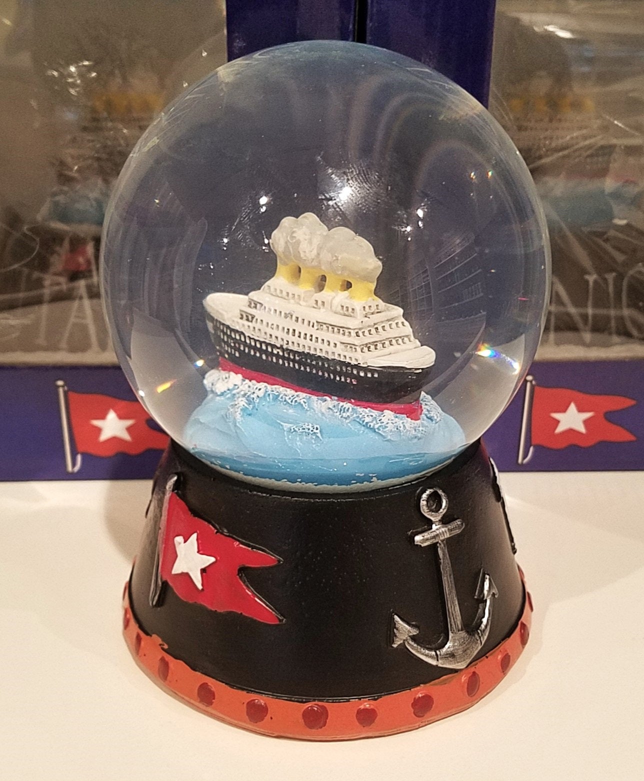 Large Titanic Ship Water Globe