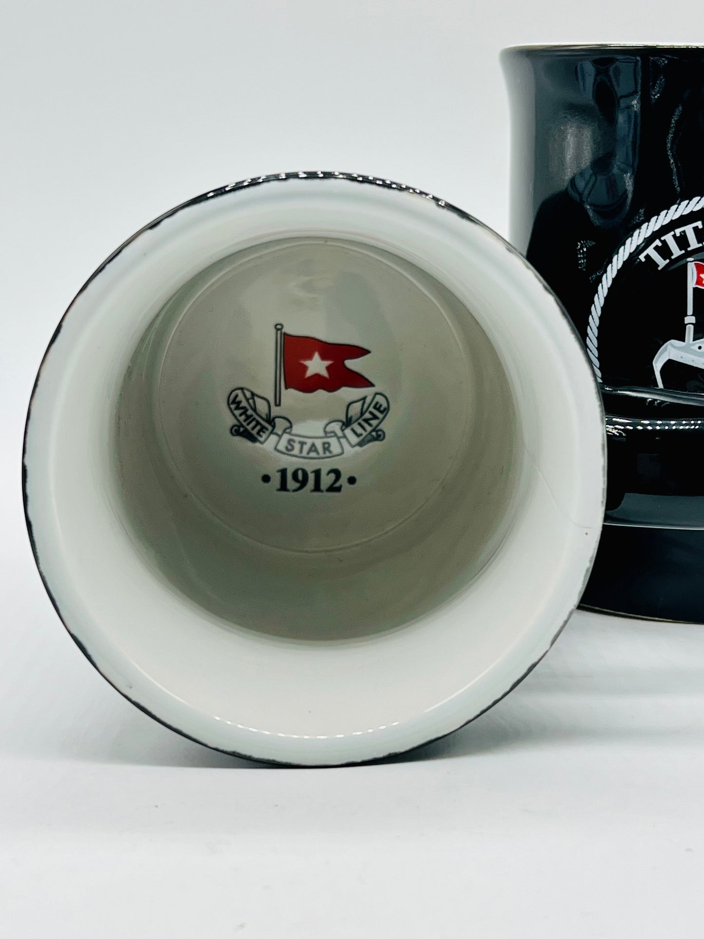 Titanic Life Ring 20 Ounce Embossed Black Mug