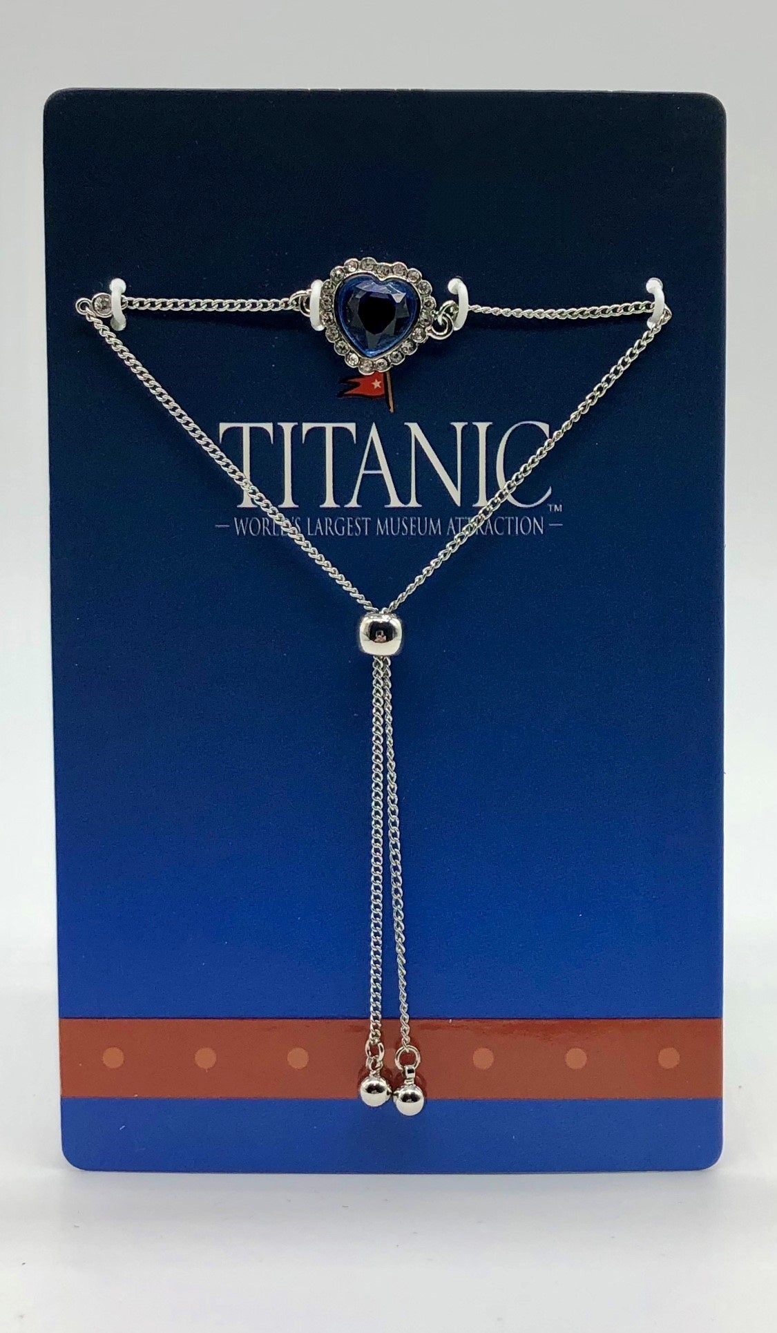 Titanic by Solvar - Sliding Adjustable Blue Heart Bracelet