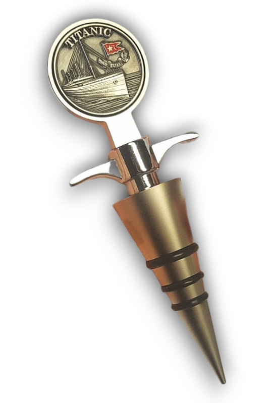 Titanic Pewter Emblem Corkscrew and Bottle Stopper - Ship