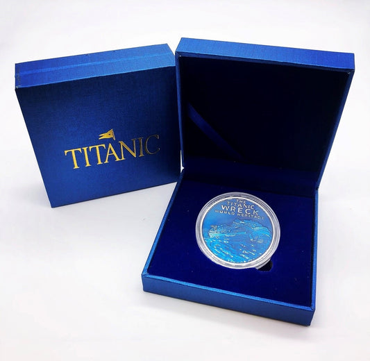 Titanic Two-Sided Collector Coin - Wreckage in Blue