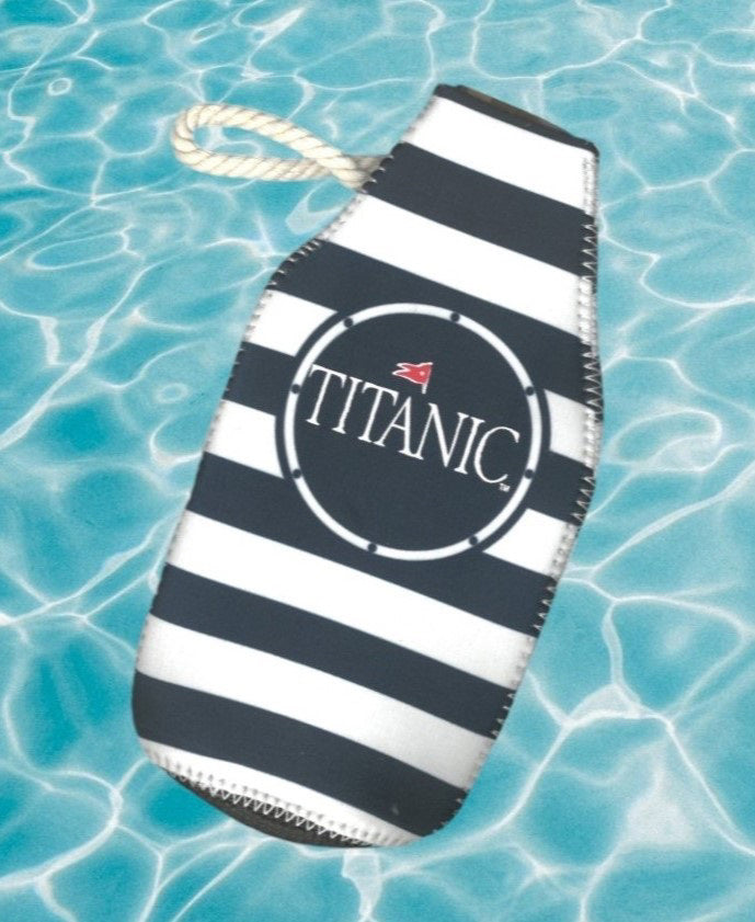 Koozie Bottle Insulator with Nautical Stripes