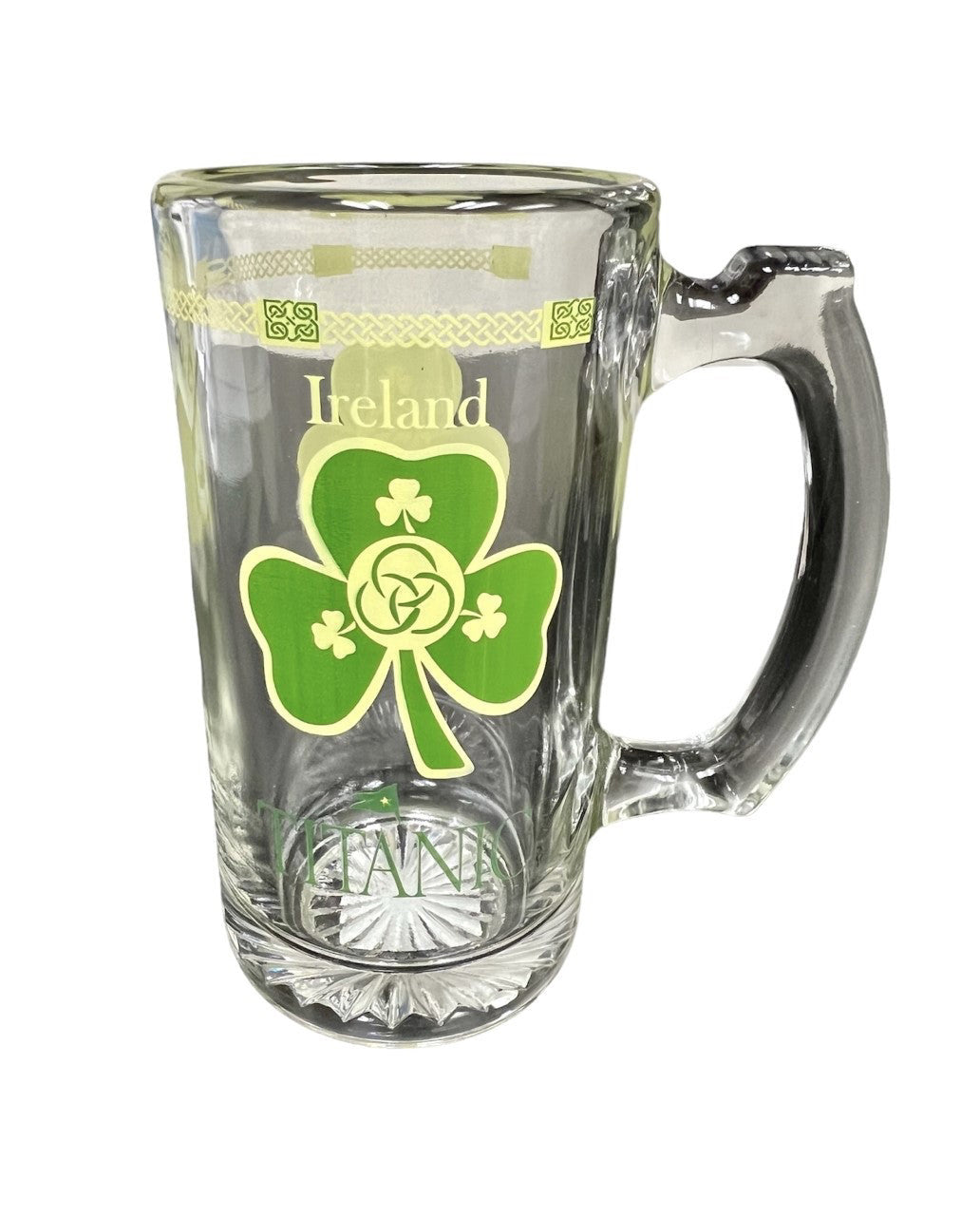 Irish Shamrock Glass Stein