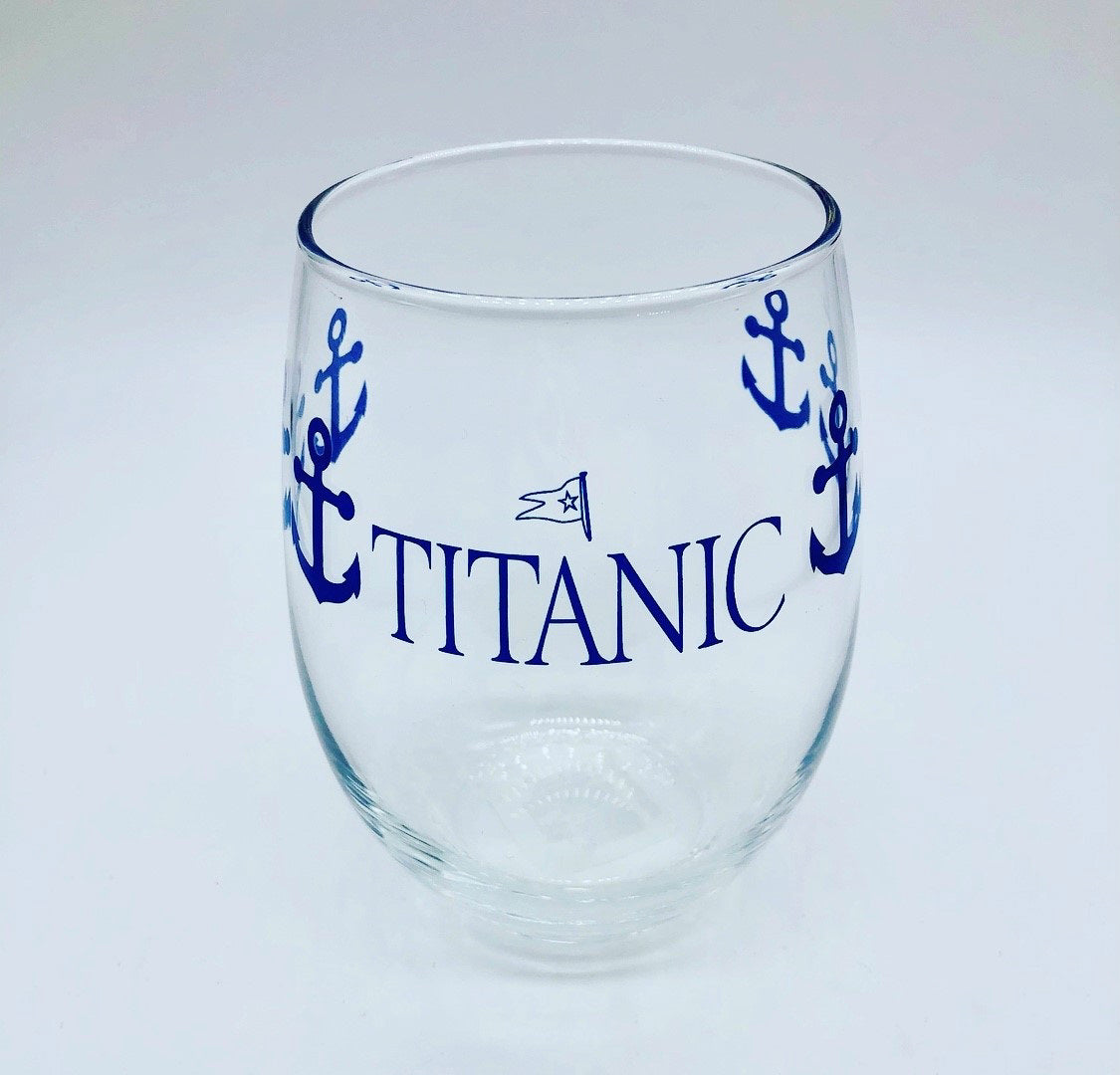 Stemless Titanic Anchor Wine Goblet