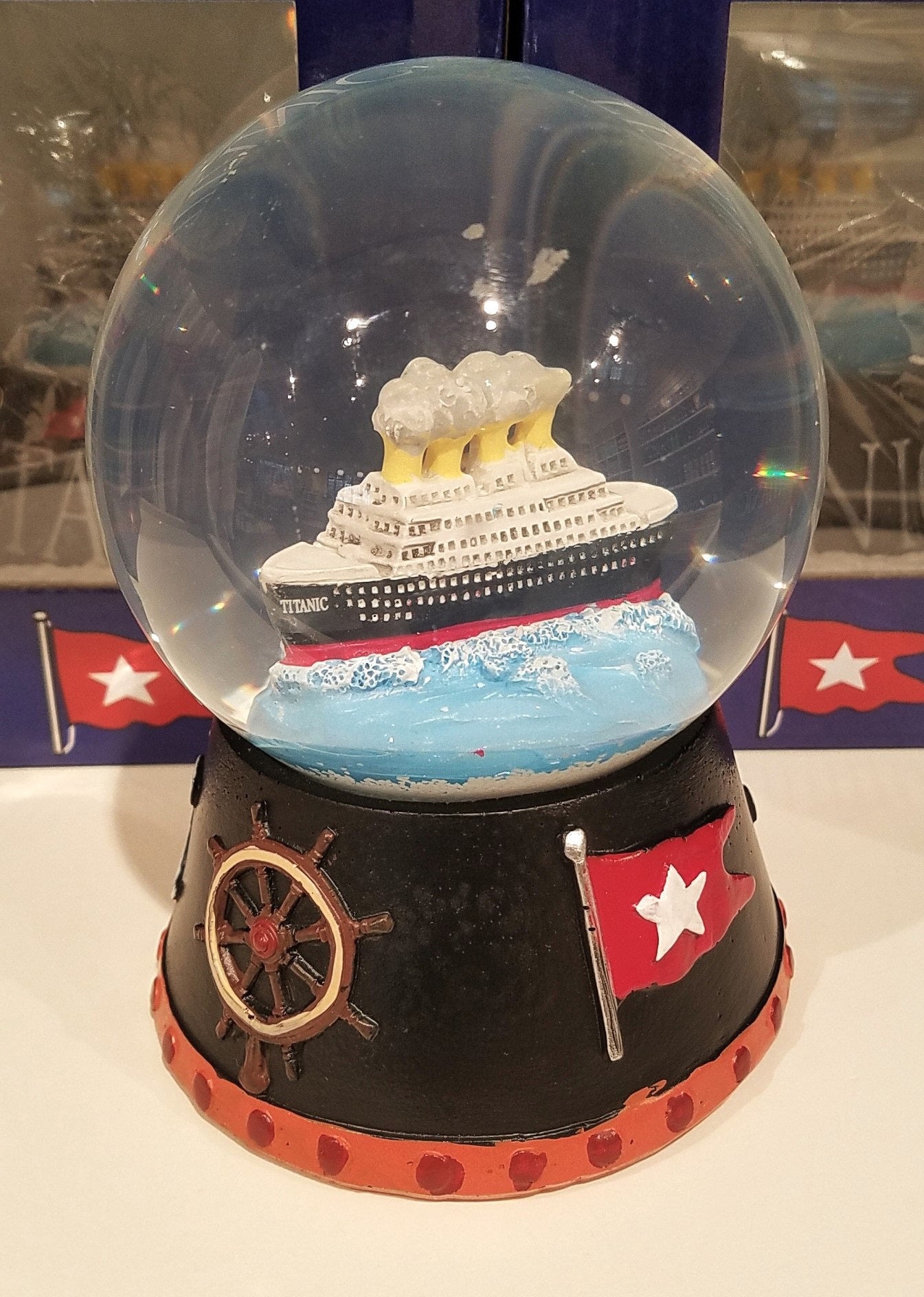 Large Titanic Ship Water Globe