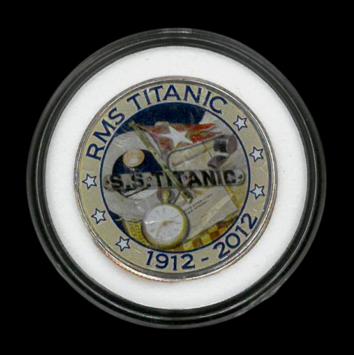 Titanic Collector Coin: JFK Half Dollar with White Star Line Icons