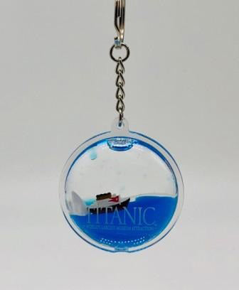 Floating Titanic and Iceberg Key Ring