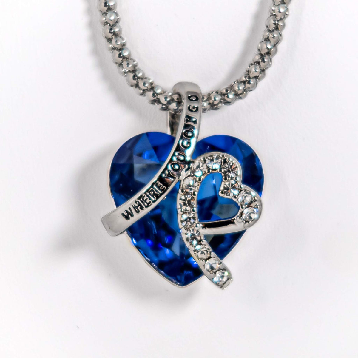Titanic Blue Heart Where You Go I Go Necklace