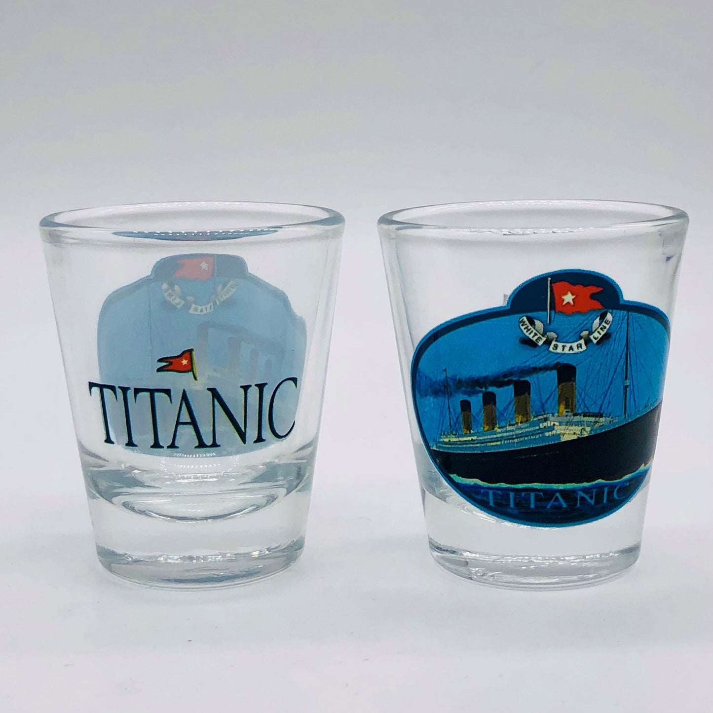 Titanic Blue Emblem Shot Glass