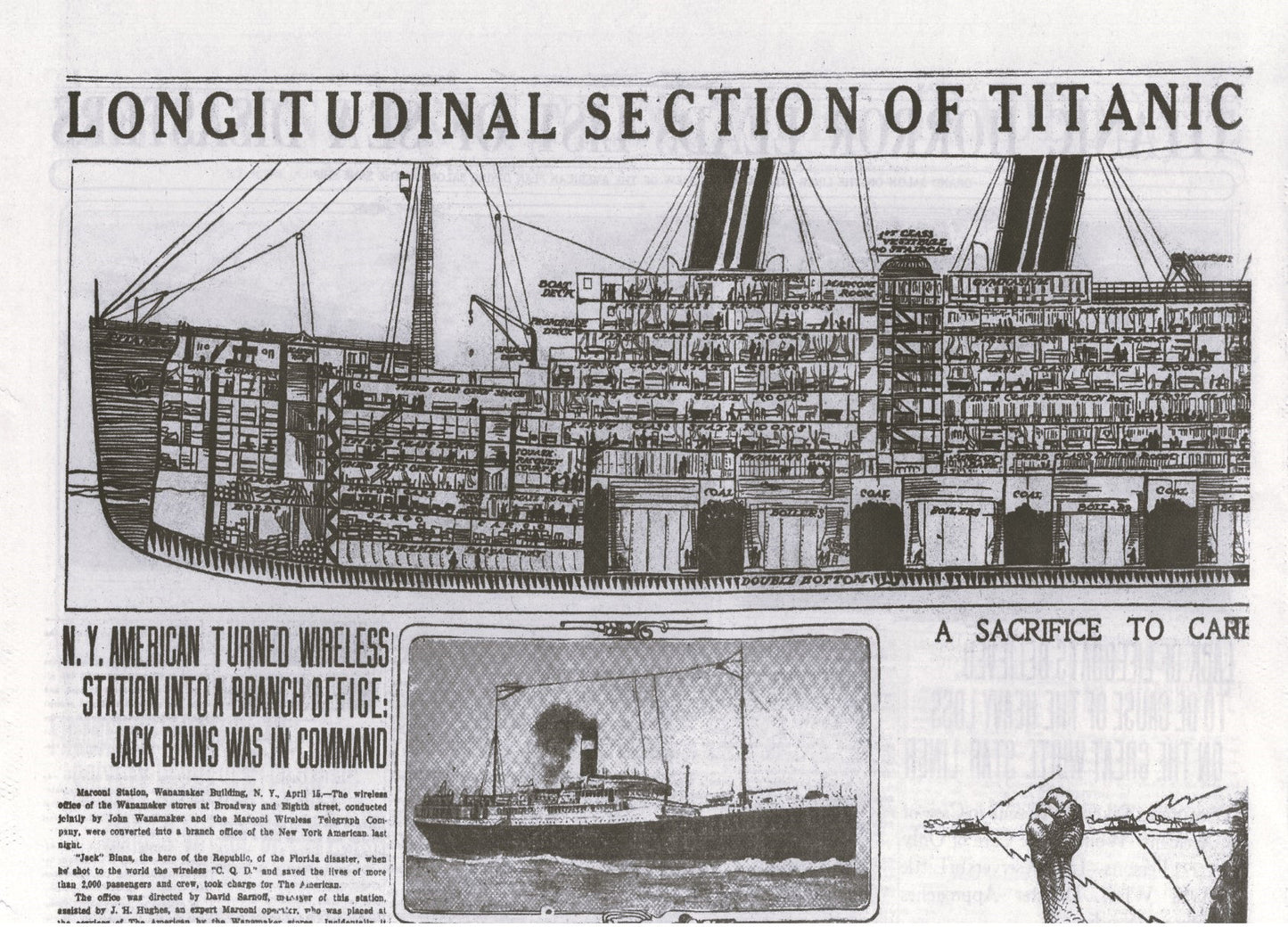 Titanic Replica Newspaper - The New York American, April 16, 1912