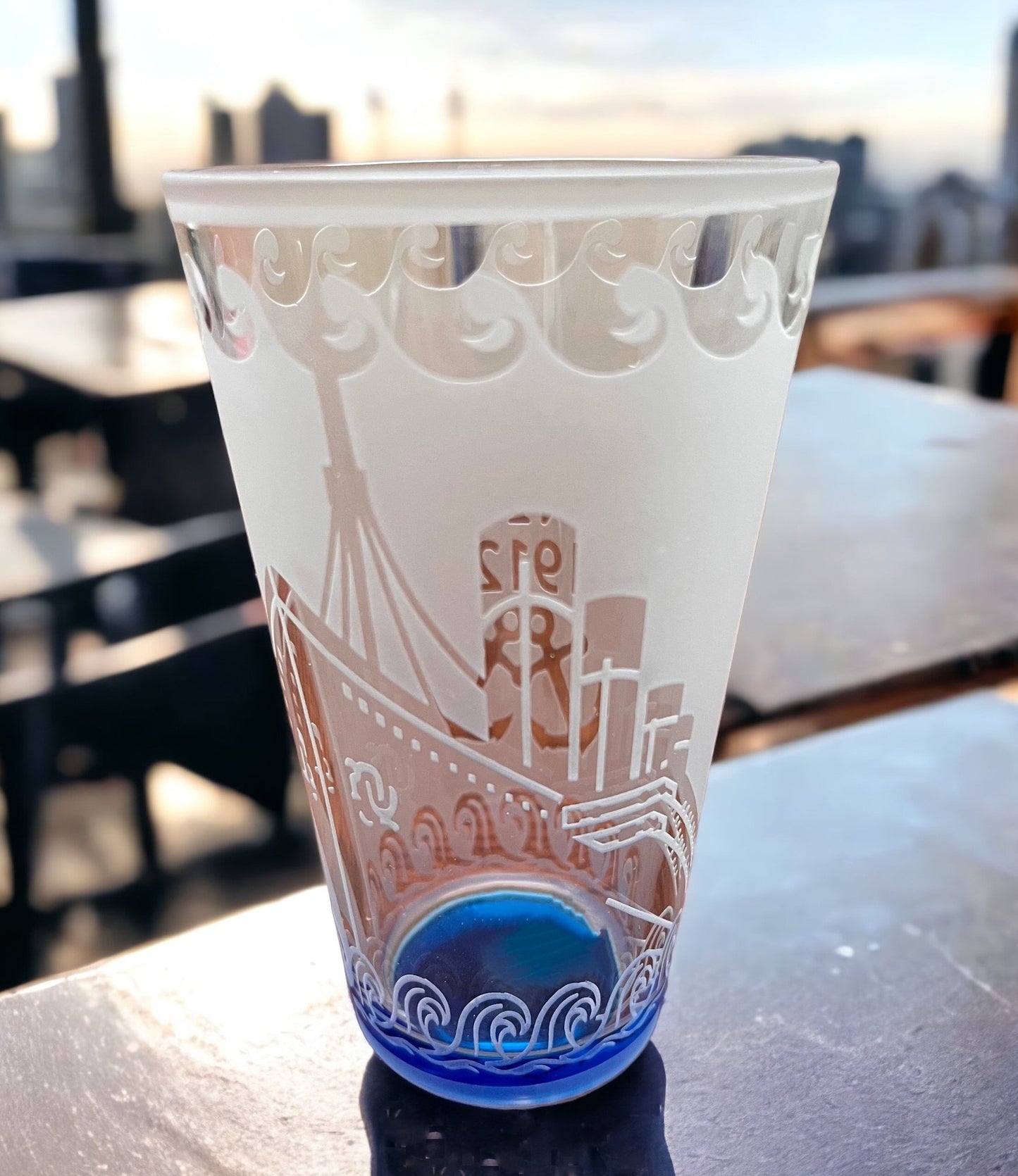 Titanic Etched Arctic Frost Pint Glass