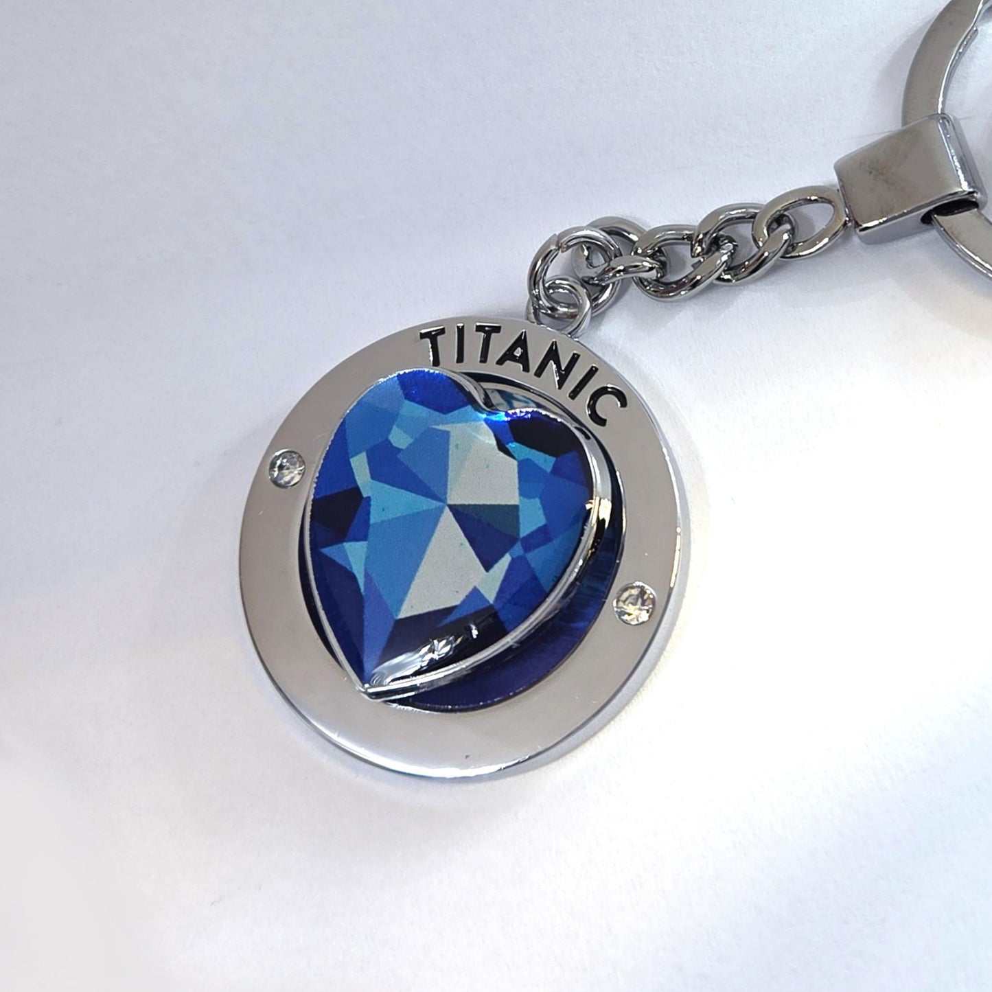 Titanic Blue Heart Spinner Key Ring