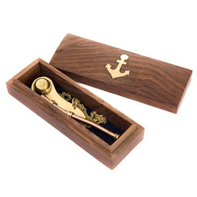 6" Bosun Whistle in a Wooden Case