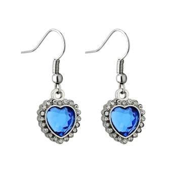 Titanic by Solvar - Precision Cut Crystal Heart Earrings