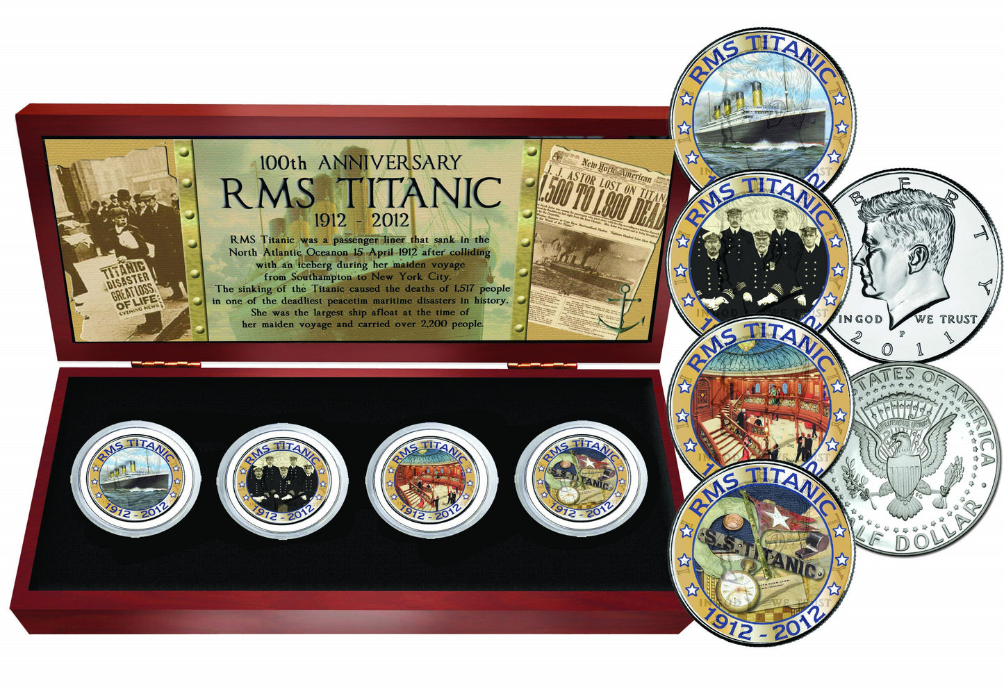 Titanic Collector Coins: JFK Half Dollar Set of 4