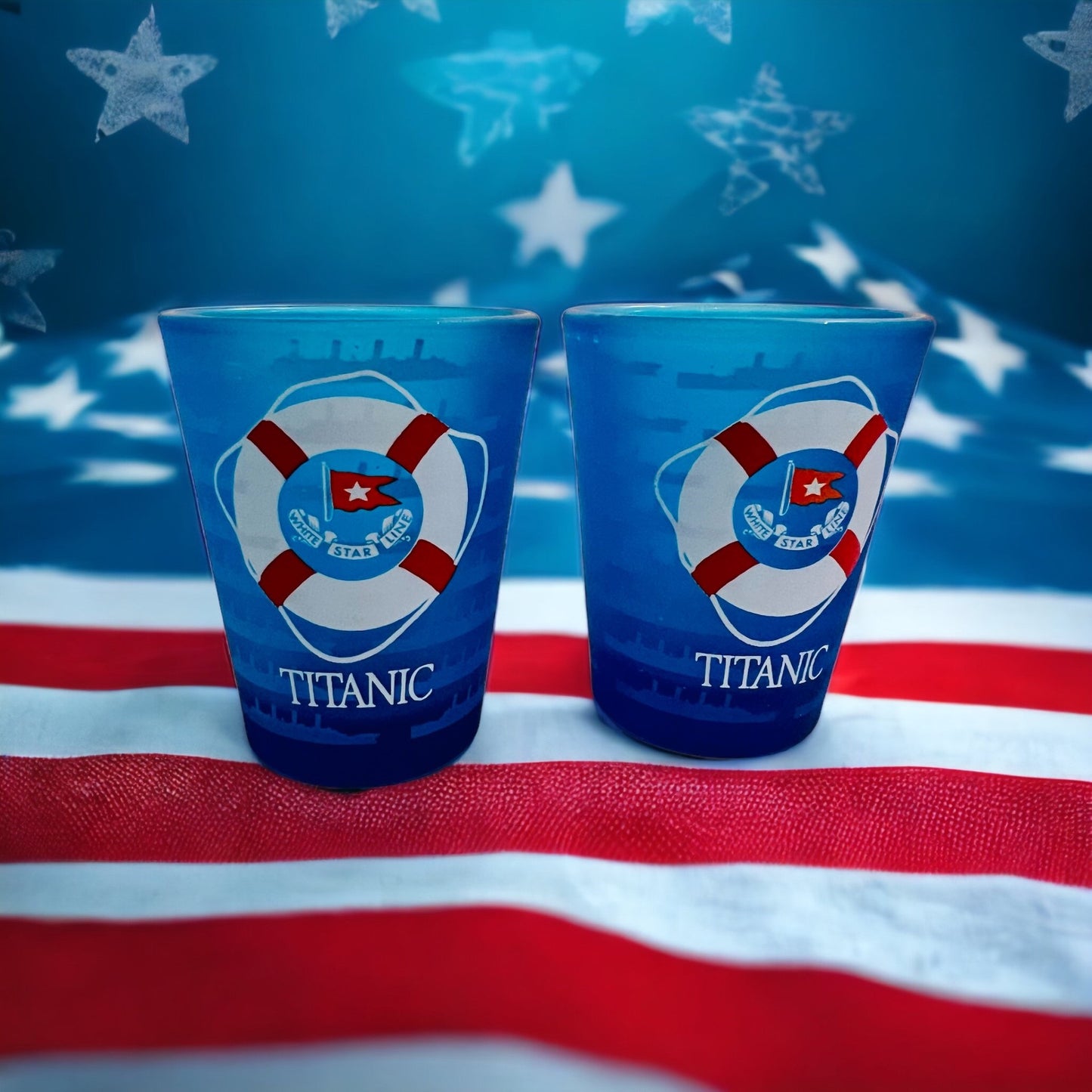 Blue Life Ring Shot Glass