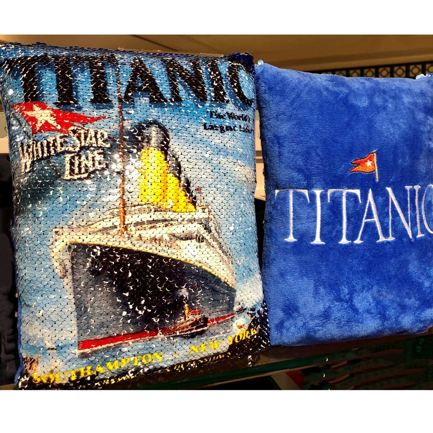 Titanic Sequin Poster Pillow