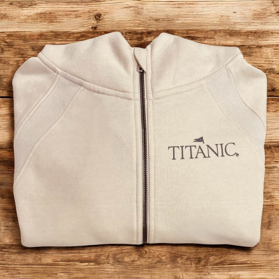 Titanic Oversized Half Zip Cropped Hoodie