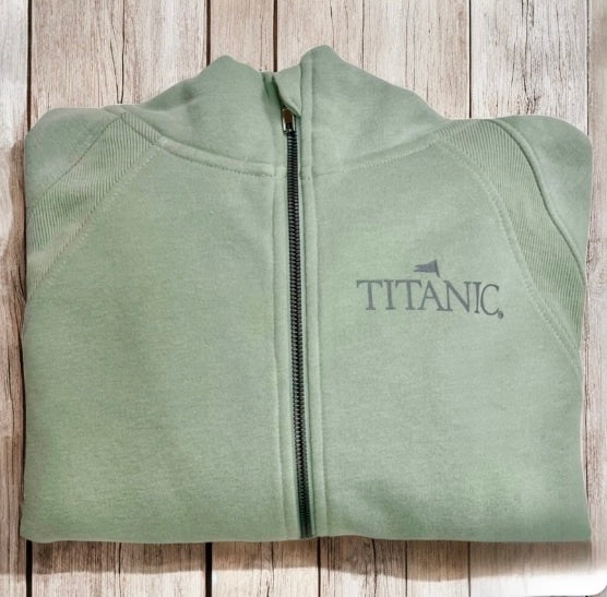 Titanic Oversized Half Zip Cropped Hoodie