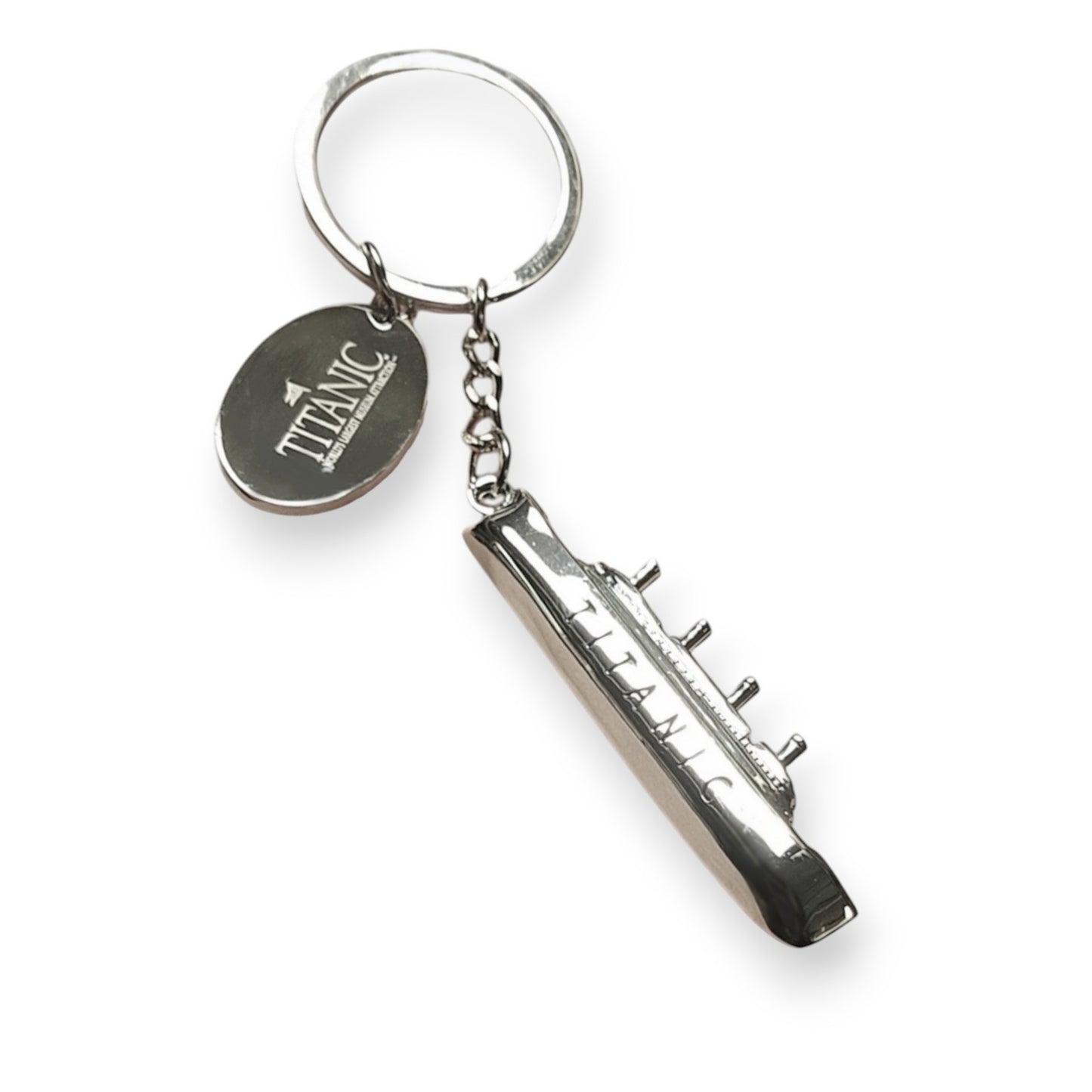 Large Metal Titanic Ship Key Ring