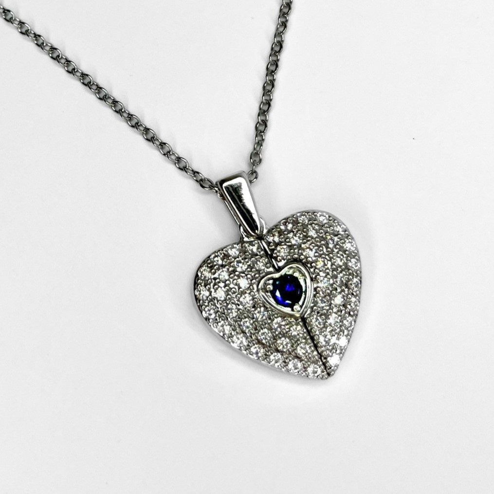"Never Let Go" Titanic Pavé Opening Heart Necklace