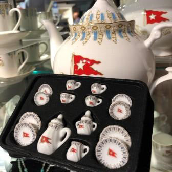 First Class Wisteria Miniature Doll Sized Titanic Tea Set 15 Pieces