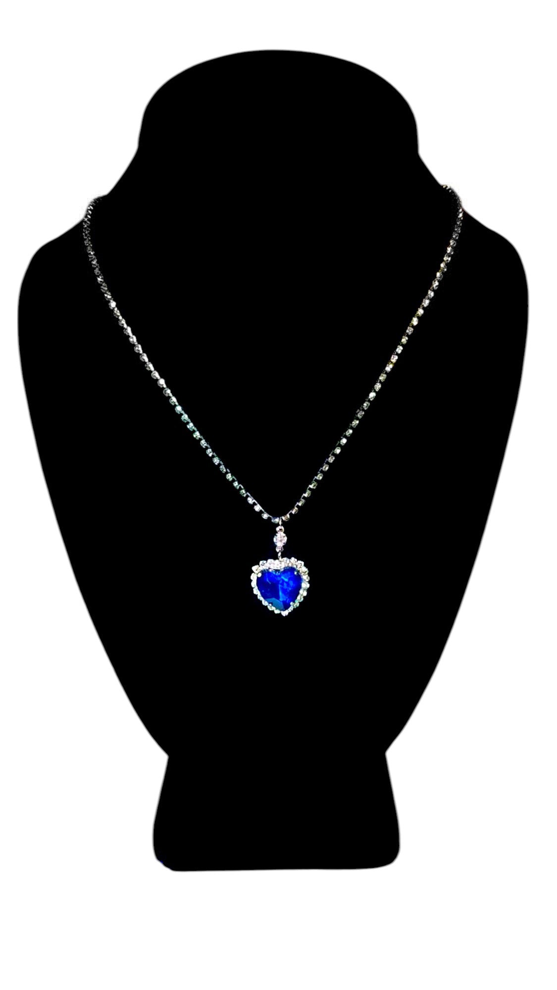 Titanic Blue Heart Necklace Earring Set