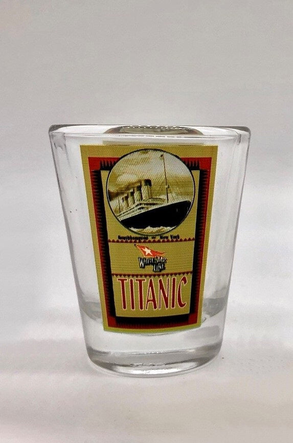 Titanic Placard Art Shot Glass