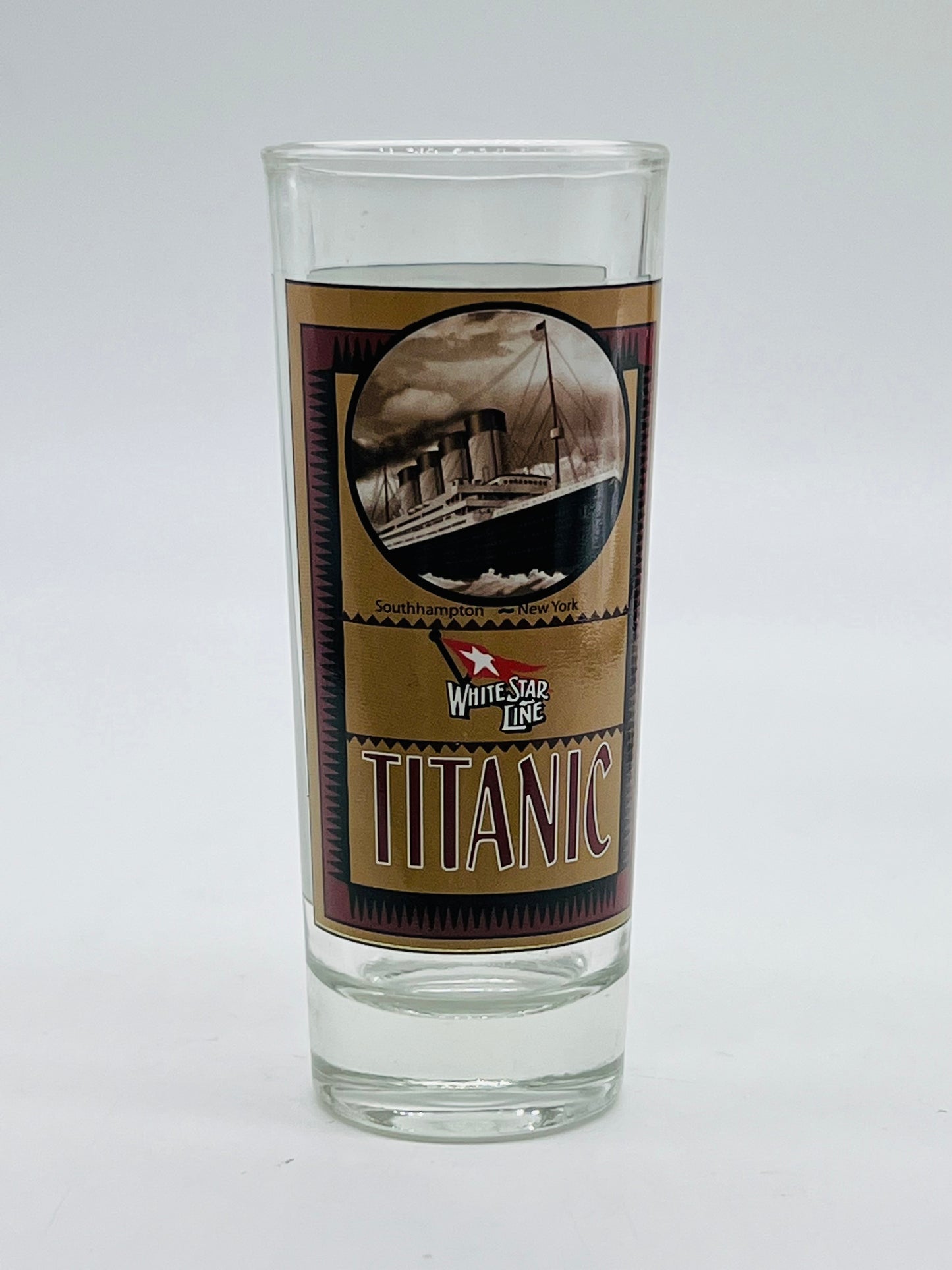 Titanic Placard Art Tall Shot Glass