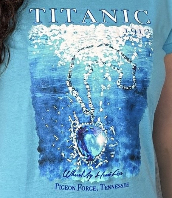 Blue Heart Ladies T-Shirt - Pigeon Forge, TN