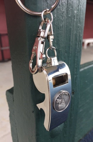 Titanic Pewter Emblem Whistle and Bottle Opener