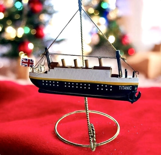 Titanic Wooden Ship Ornament