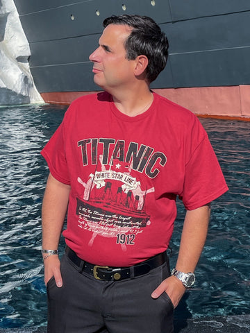 TITANIC HISTORY RED T SHIRT XXXL