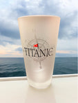FROSTED TITANIC COMPASS PINT GLASS