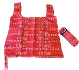 RED REUSABLE TITANIC STOWAWAY TOTE BAG