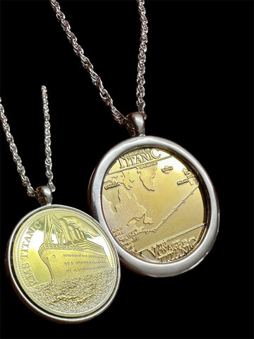 TWO-SIDED TITANIC GOLD COIN NECKLACE