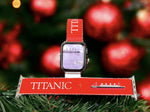 TITANIC RED STAINLESS STEEL STRETCH APPLE WATCH BAND