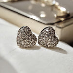 PAVÉ PUFF HEART POST EARRINGS