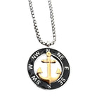 TITANIC STAINLESS STEEL OPEN COMPASS ANCHOR NECKLACE