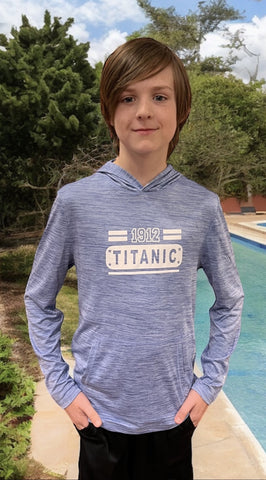 TITANIC YOUTH UPF 50+ SUN PROTECTION LONG SLEEVE HOODED PERFORMAMCE TEE