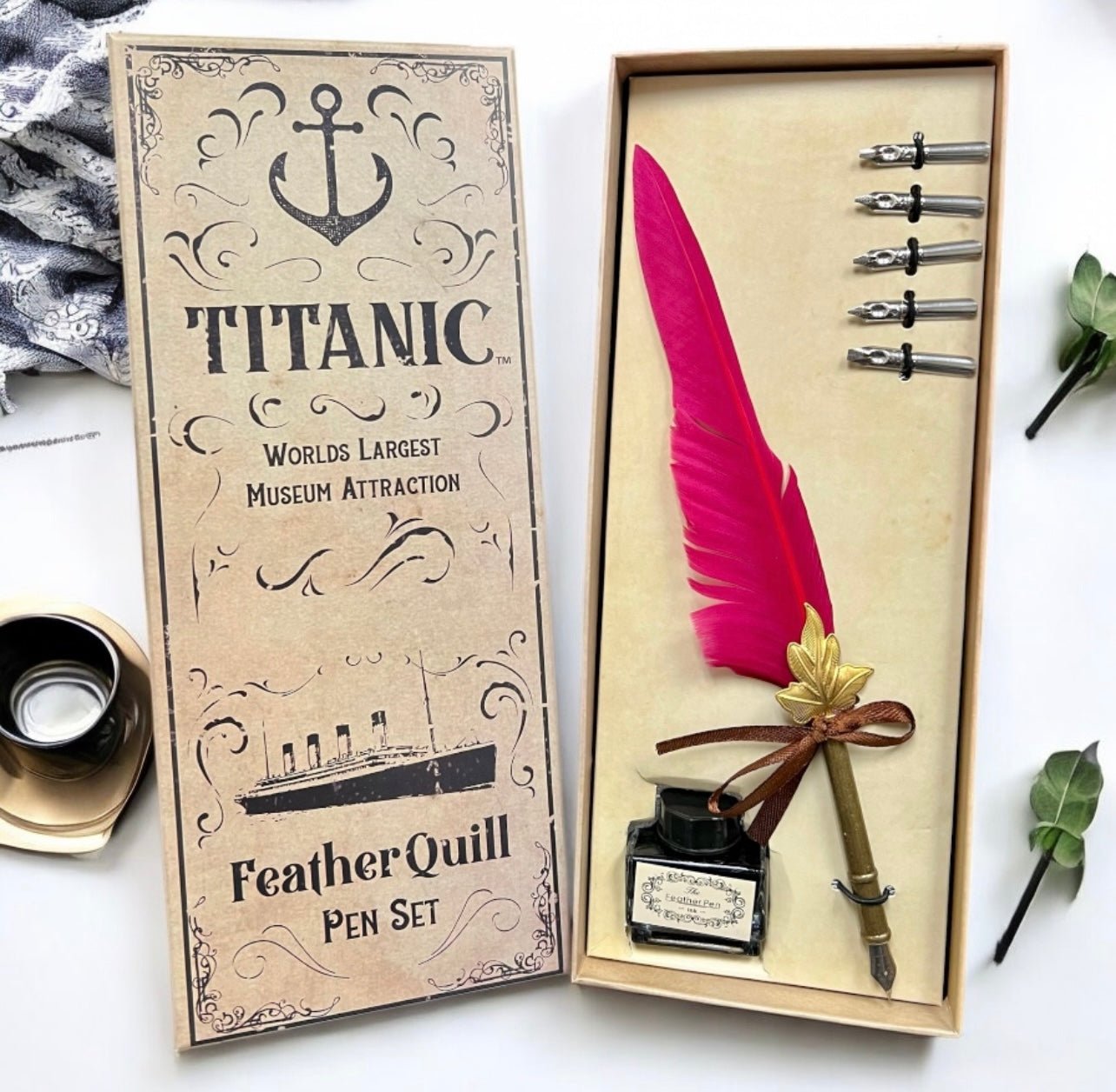 Red Feather Quill Calligraphy Pen