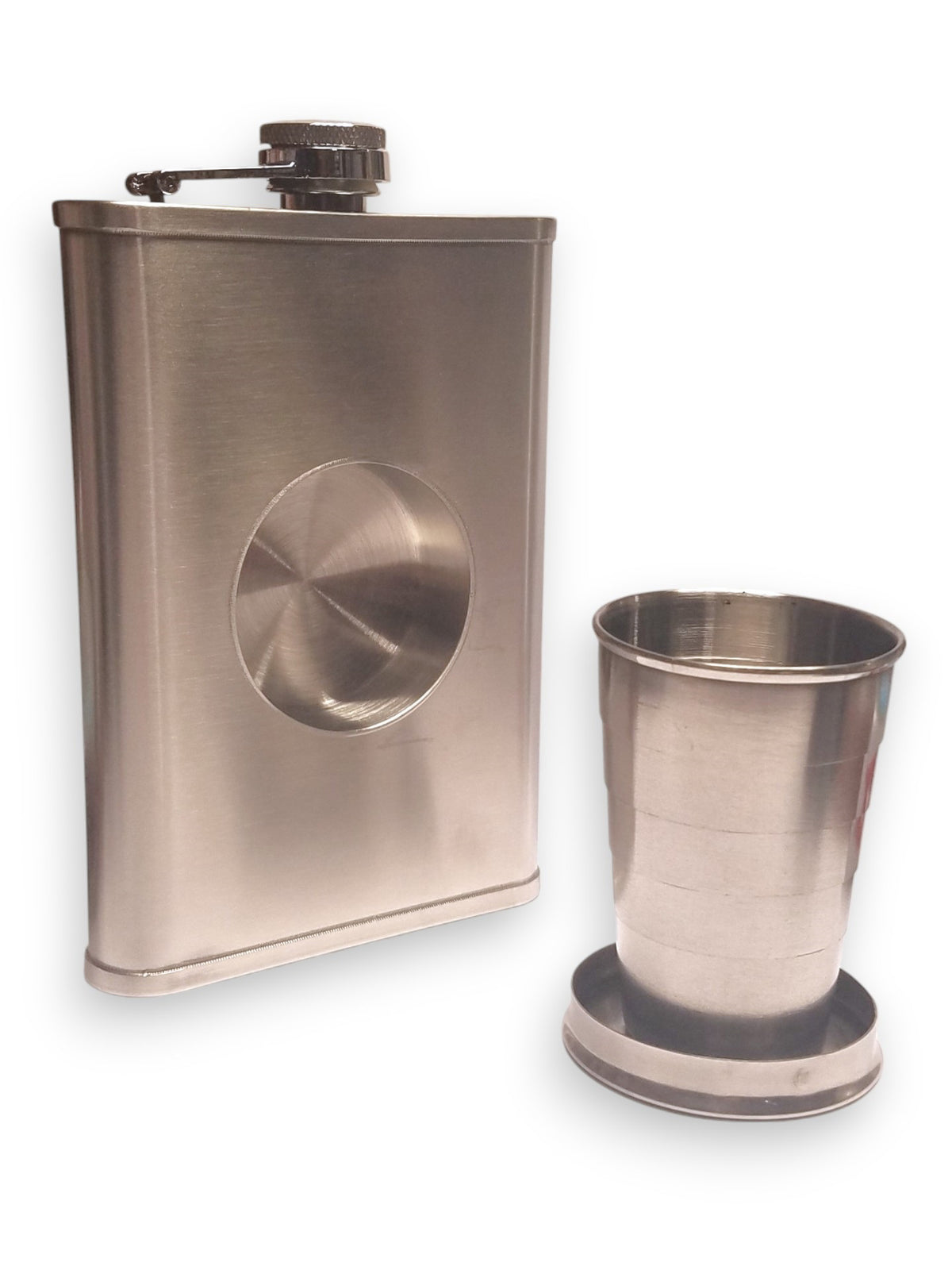Titanic Pewter Emblem Flask with Collapsible Shot Glass - White Star Line