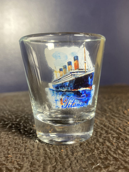 Titanic Watercolor Shot Glass
