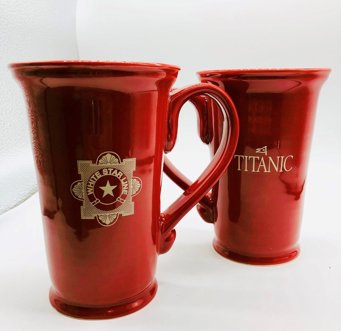 Titanic Blanket Pattern Large Red Mug 18 Ounces