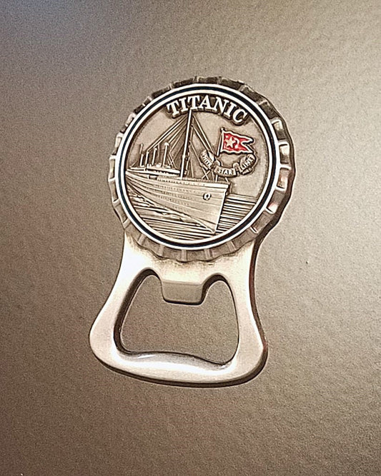 Titanic Pewter Emblem Bottle Opener Magnet